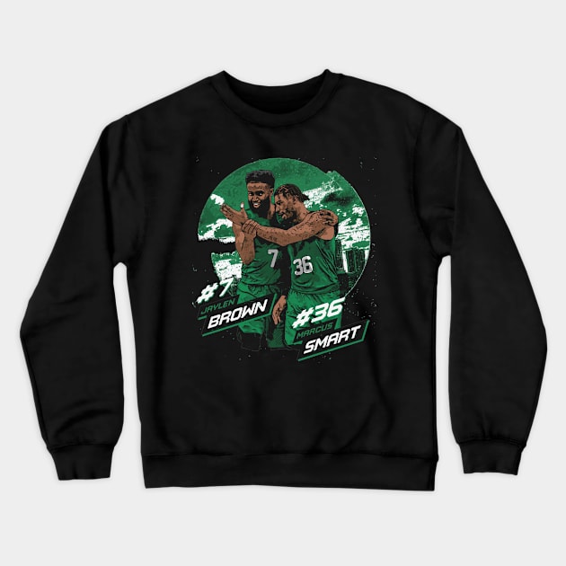 Jaylen Brown & Marcus Smart Boston City Emblem Crewneck Sweatshirt by danlintonpro